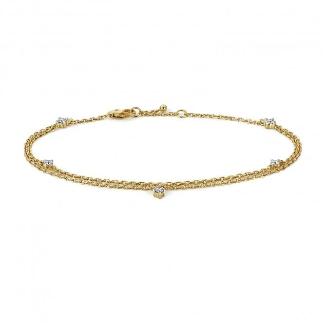 Shiny link bracelets-Diamond Jewellery 9ct Gold Diamond Bracelet Chain Bracelet BD035