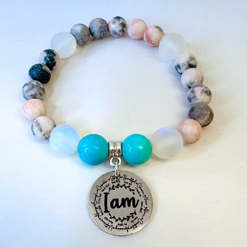 Aged flair bracelets-I Am Bible Verses Classic Charm Bracelet Turquoise