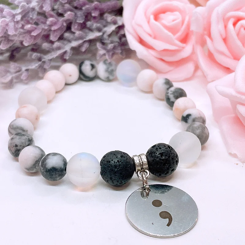 Beaded cluster bracelets-Semicolon Classic Charm Bracelet Bracelet Lava