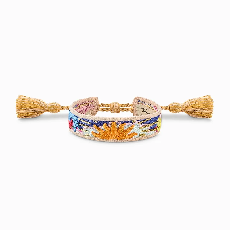 Slide clasp bracelets-Festival Colourful Ornamental Woven Bracelet ACC0047-302-7