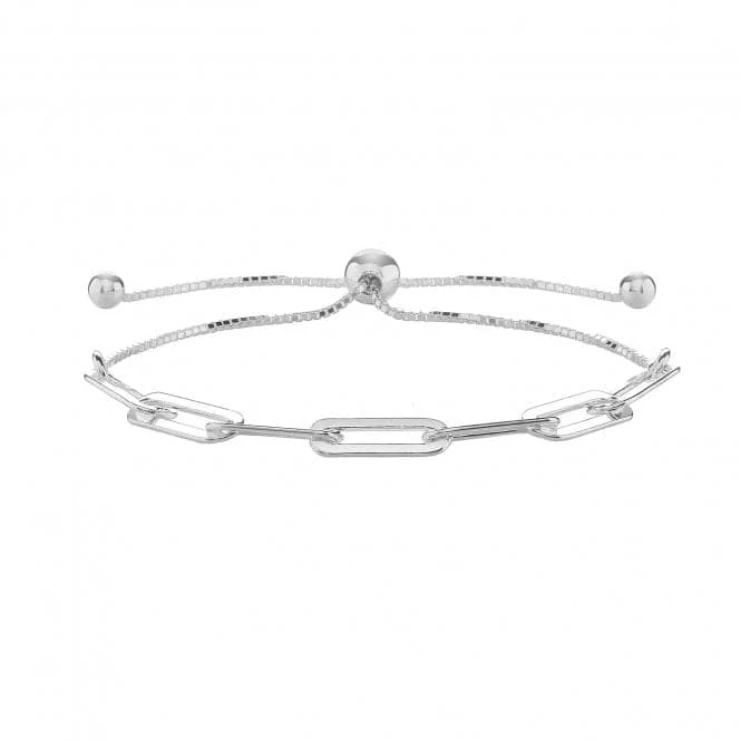 Coil charm bangles-Acotis Silver Bracelet Paper Clip G2690