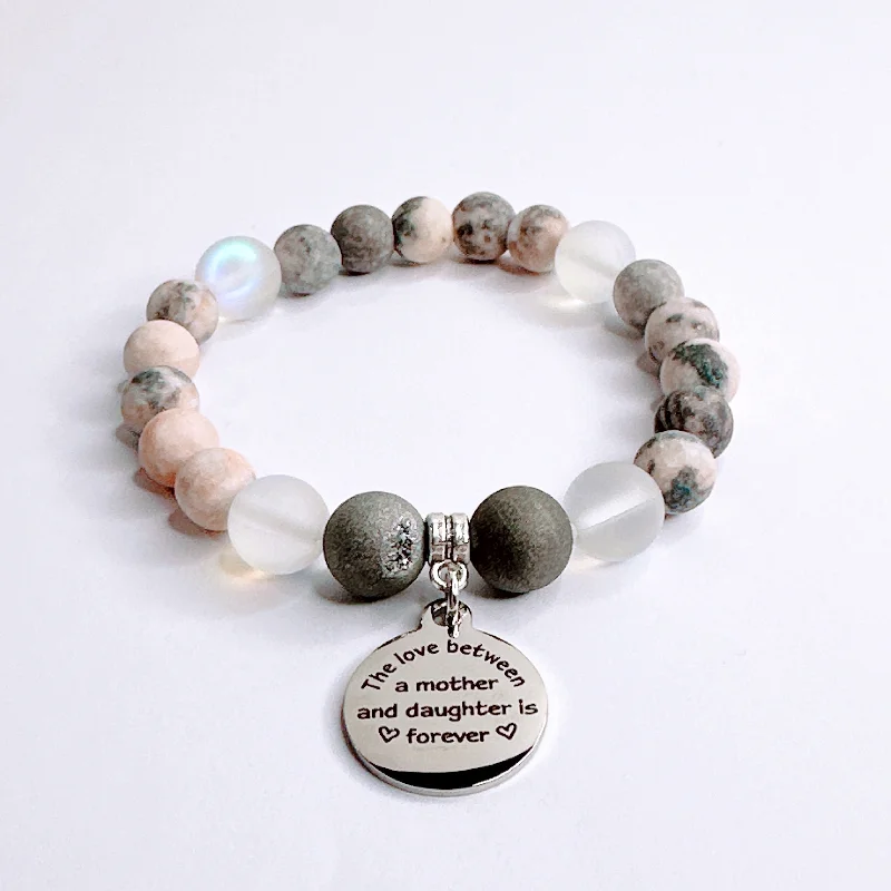 Aged flair bracelets-The Love Between a Mother & Daughter Classic Charm Bracelet Druzy