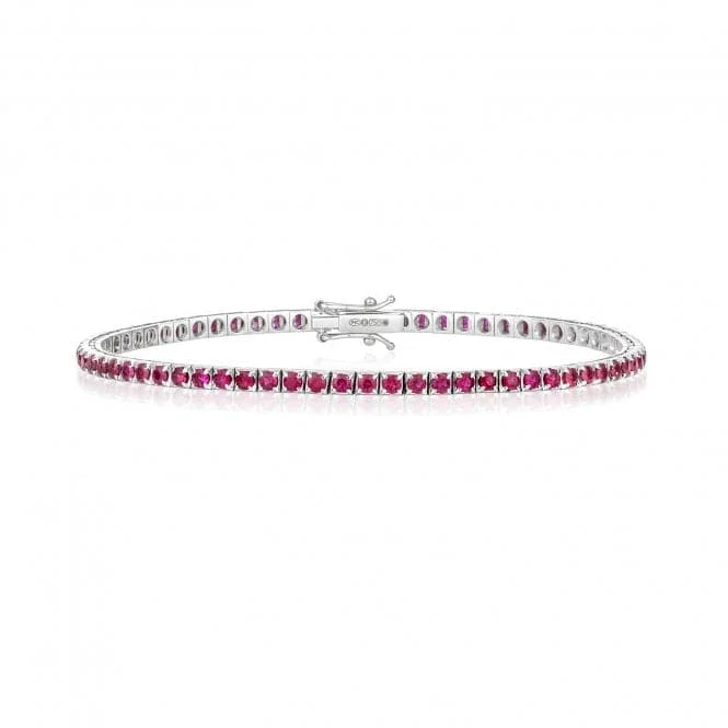 Fine clay bracelets-18ct White Gold Ruby Bracelet BDQ201WR