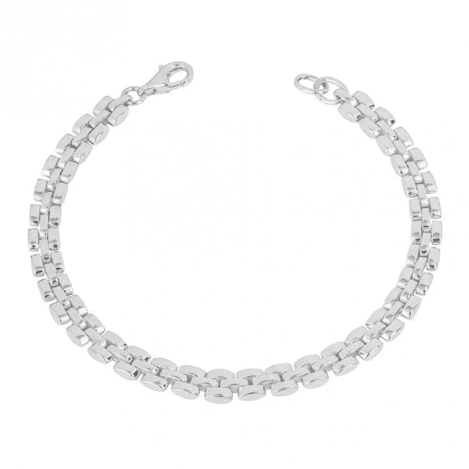 Open frame bracelets-Watch Chain Silver Bracelet B5394