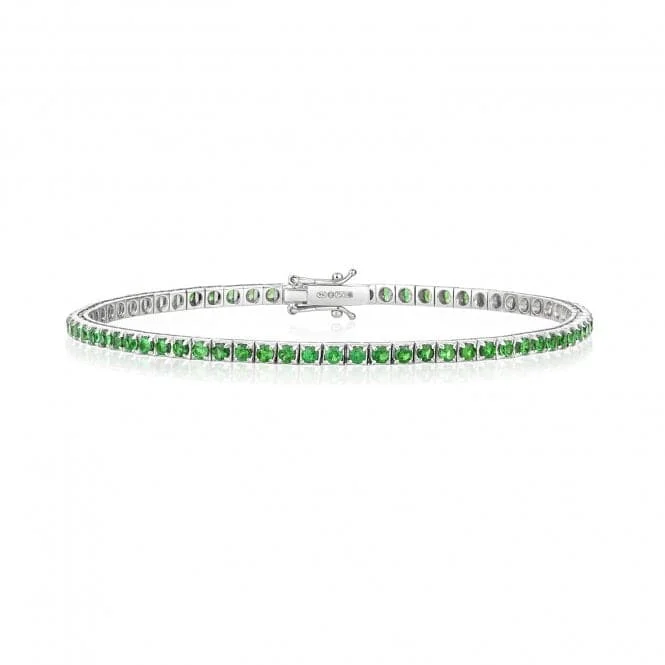 Tulip motif bangles-18ct White Gold Tsavorite Bracelet BDQ201WT