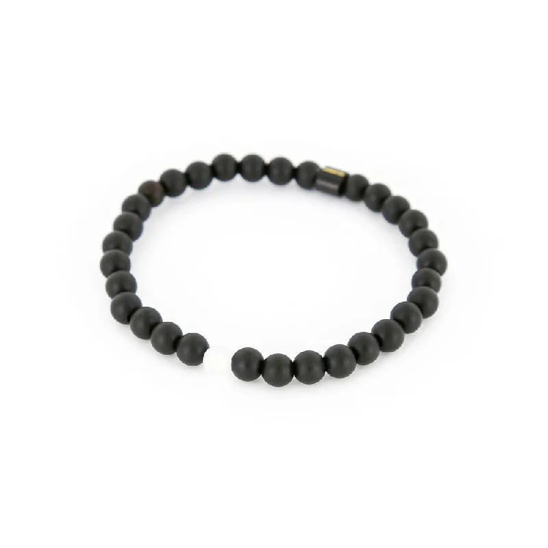 Thread wrap bracelets-Men's Rayminder UV Awareness Bracelet in 6mm Black Onyx