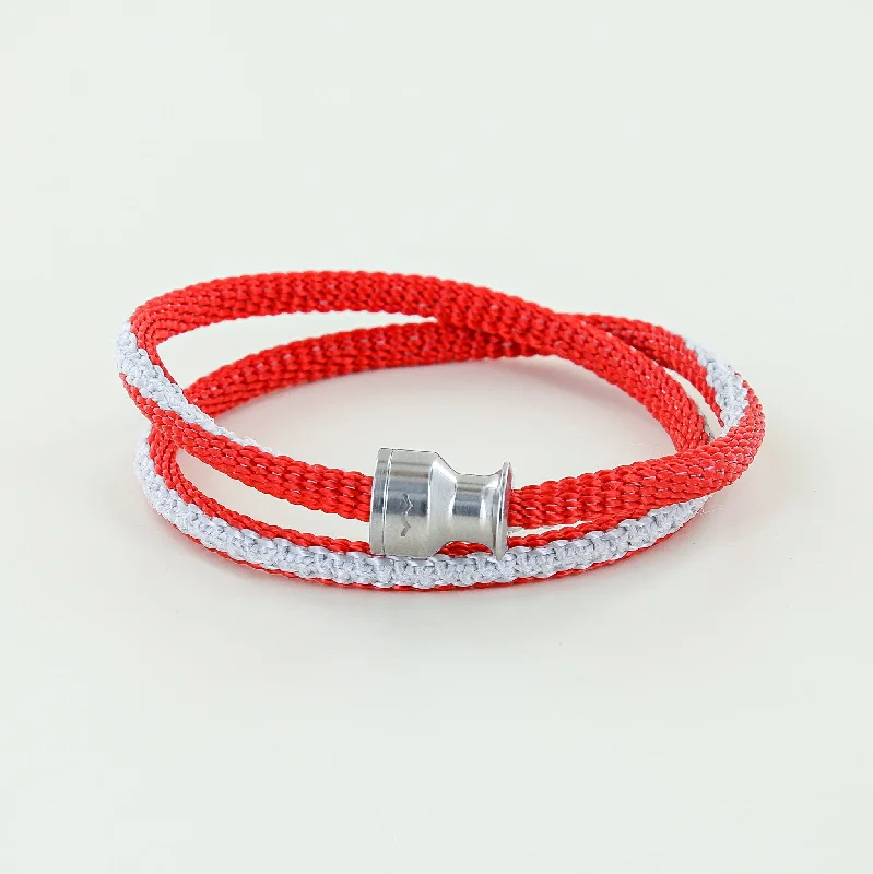 Lapis bead bracelets-Voyager Double Wrap Rope Bracelet with Stainless Steel Winch in comeback colors