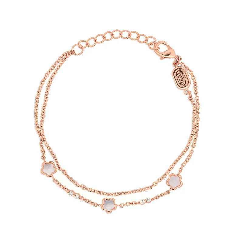 Thread edge bangles-Rose Gold Cerise Bracelet