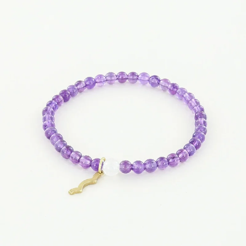 Akoya pearl bracelets-Rayminder UV Awareness Bracelet in 4mm Amethyst