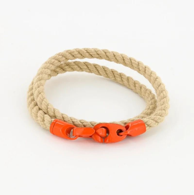 Slide clasp bracelets-Signal Double Wrap Rope Bracelet with Powder Coated Brummels