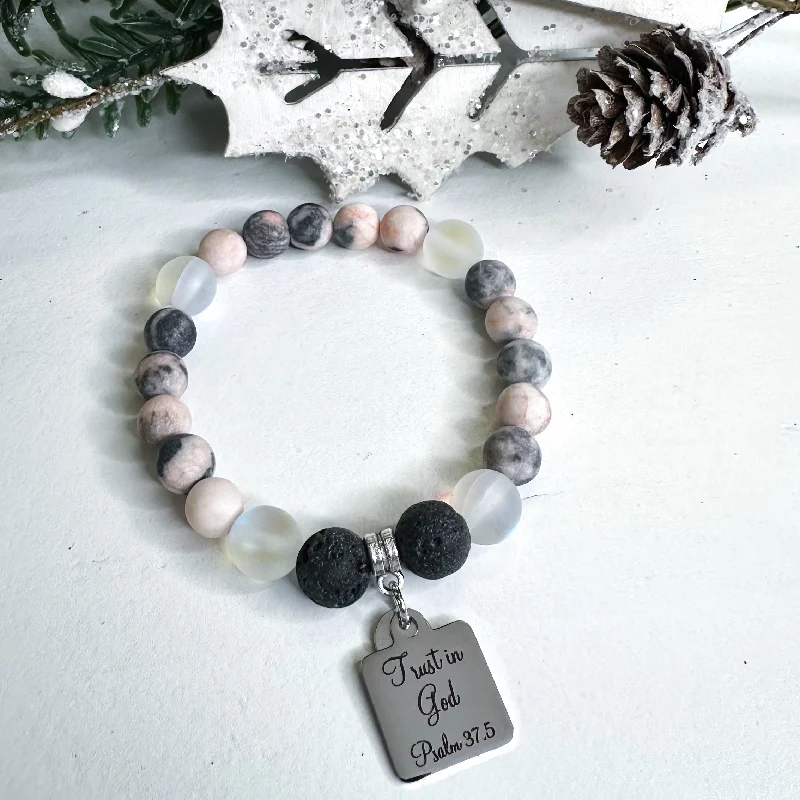 Sleek form bracelets-2024 Ltd. Edition Holiday Classic Charm Bracelet "Trust in God" Lava