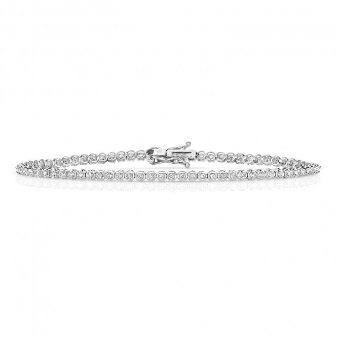 Ruby bracelets-Diamond Jewellery 9ct White Gold Diamond Bracelet BD026W