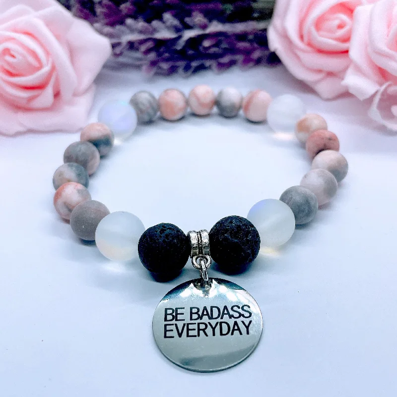 Onyx bracelets-Be Badass Everyday Classic Charm Bracelet Lava