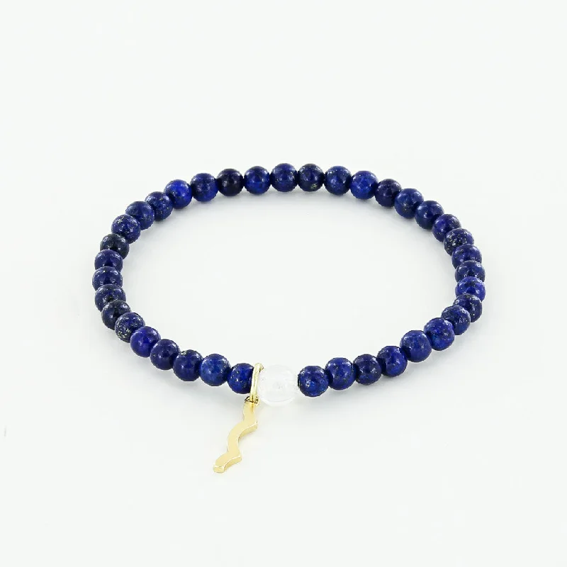 Slide clasp bracelets-Rayminder UV Awareness Bracelet in Lapis Lazuli