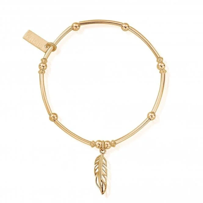 Owl feather bracelets-ChloBo Mini Noodle Ball Feather Bracelet GBMNB1089