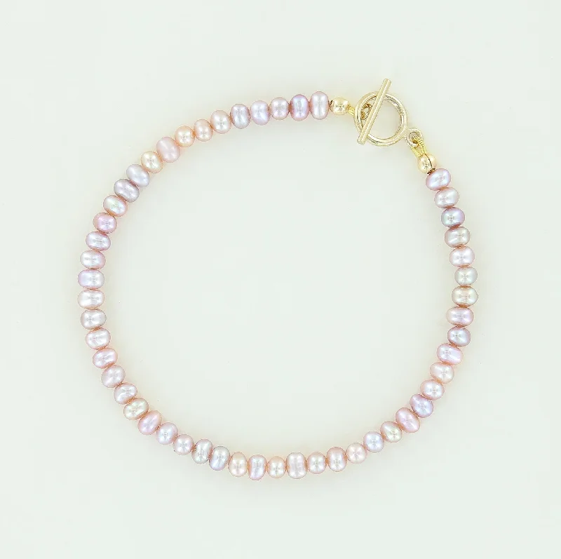 Stone charm bracelets-Minimalist Fresh Water Pearl Bracelet, Pink