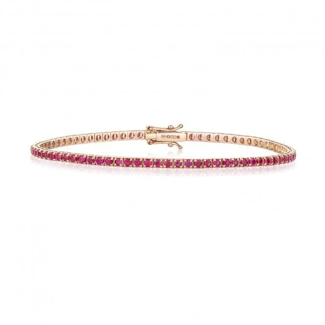 Multi-bead bangles-18ct Rose Gold Ruby Bracelet BDQ200RR