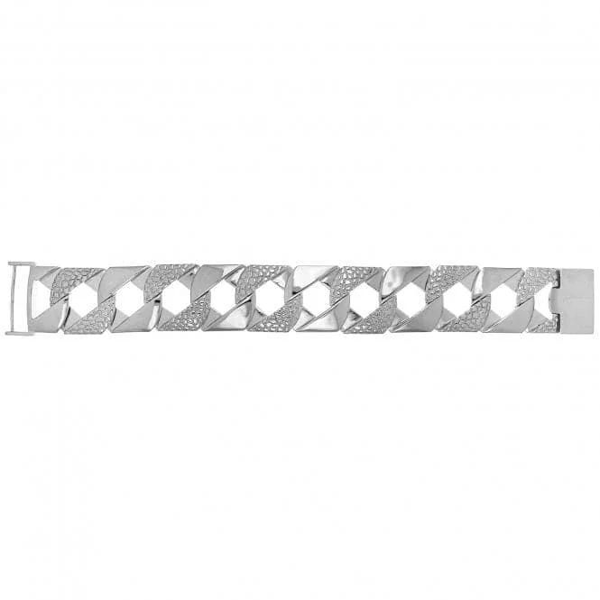 Solid chain bracelets-Acotis Silver Cast Gents Bracelet G2182