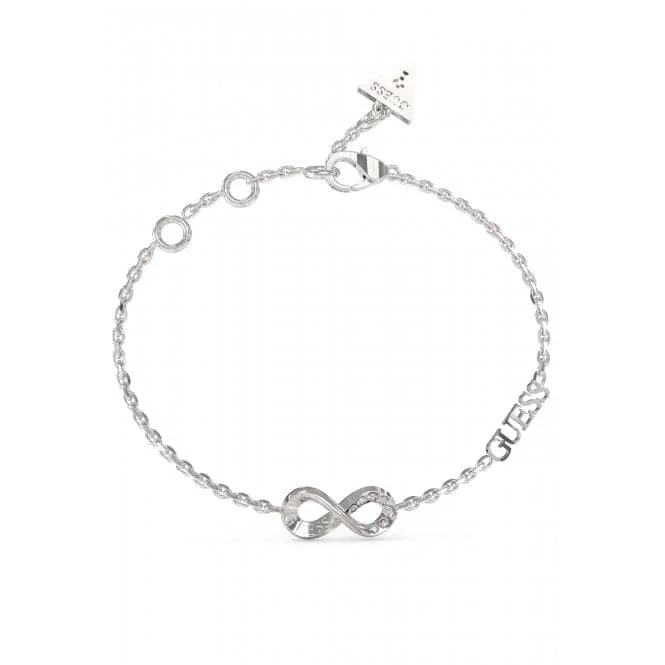 Shiny modern bracelets-Ladies Endless Dream Silver Crystal Bracelet UBB03270RHL