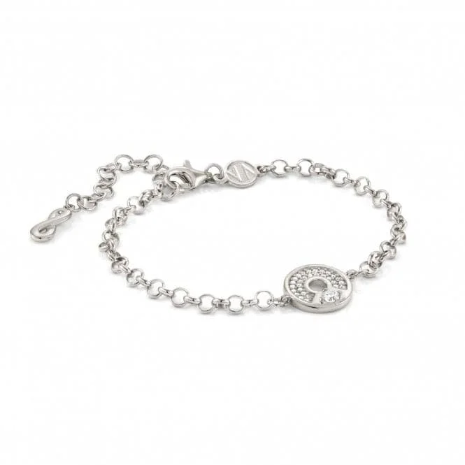 Thin wire bangles-Sentimental Silver Zirconia Round Silver Bracelet 149201/017