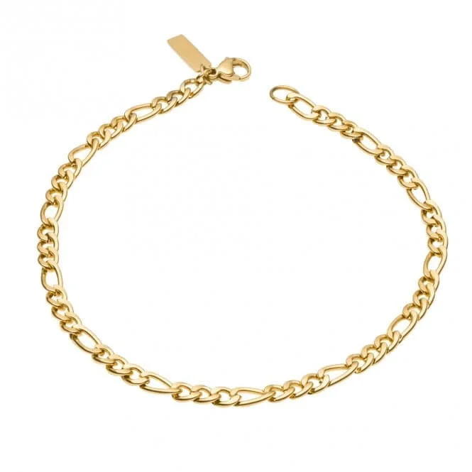 Grace charm bangles-Figaro Link Chain Gold Plated Bracelet B5411