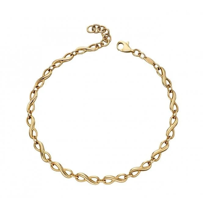 Solid chain bracelets-Infinity Tennis Bracelet Yellow Gold Bracelet GB471